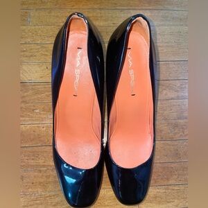 Sleek Black Block Heel Pumps